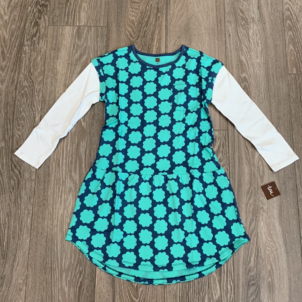 NWT Tea Collection Printed Layered Sleeve Pocket Dress